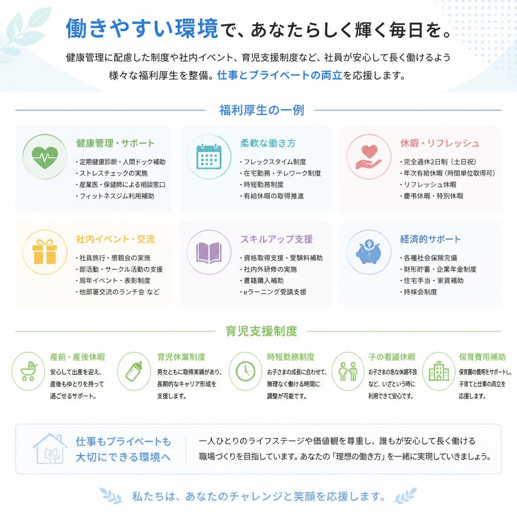 充実の福利厚生制度