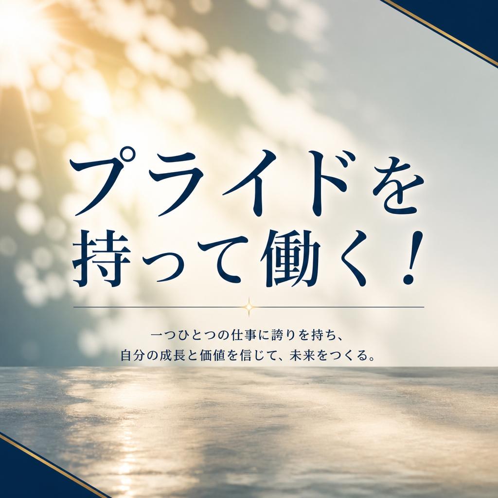 プライドを持って働く！