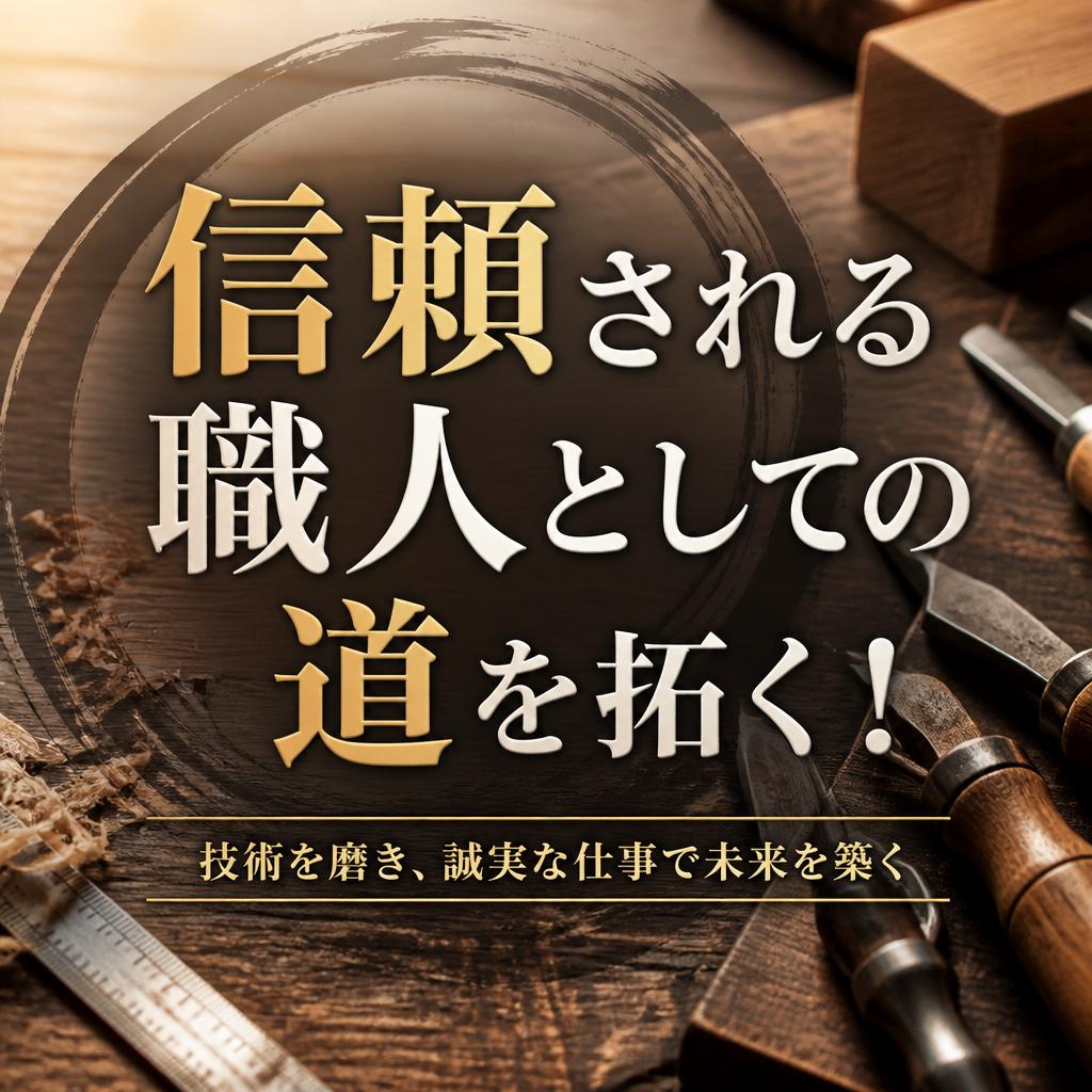 信頼される職人としての道を拓く！