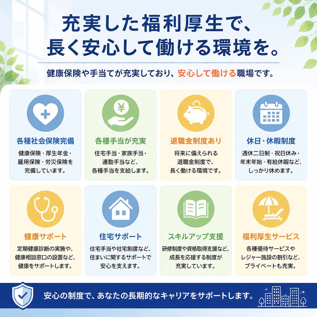 福利厚生で安心の働き方