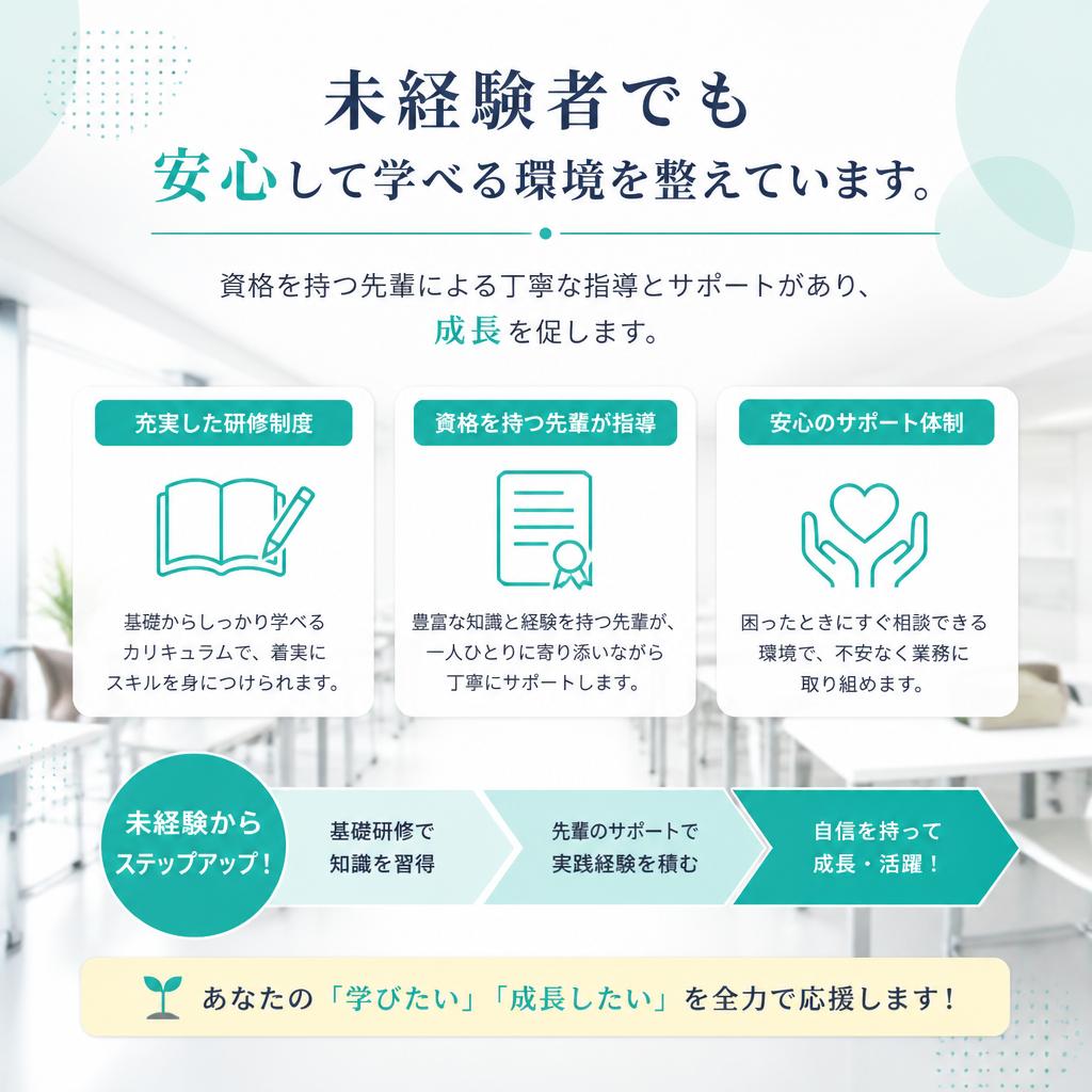 未経験からのスタートを全力サポート