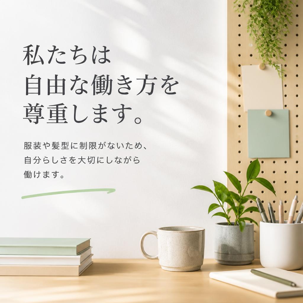 服装・髪型自由の働きやすさ