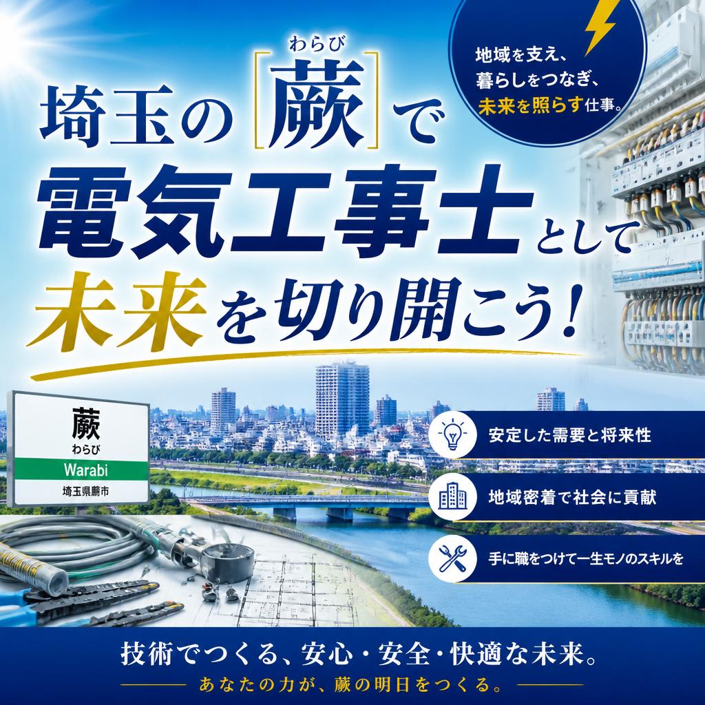 埼玉の蕨で電気工事士として未来を切り開こう！