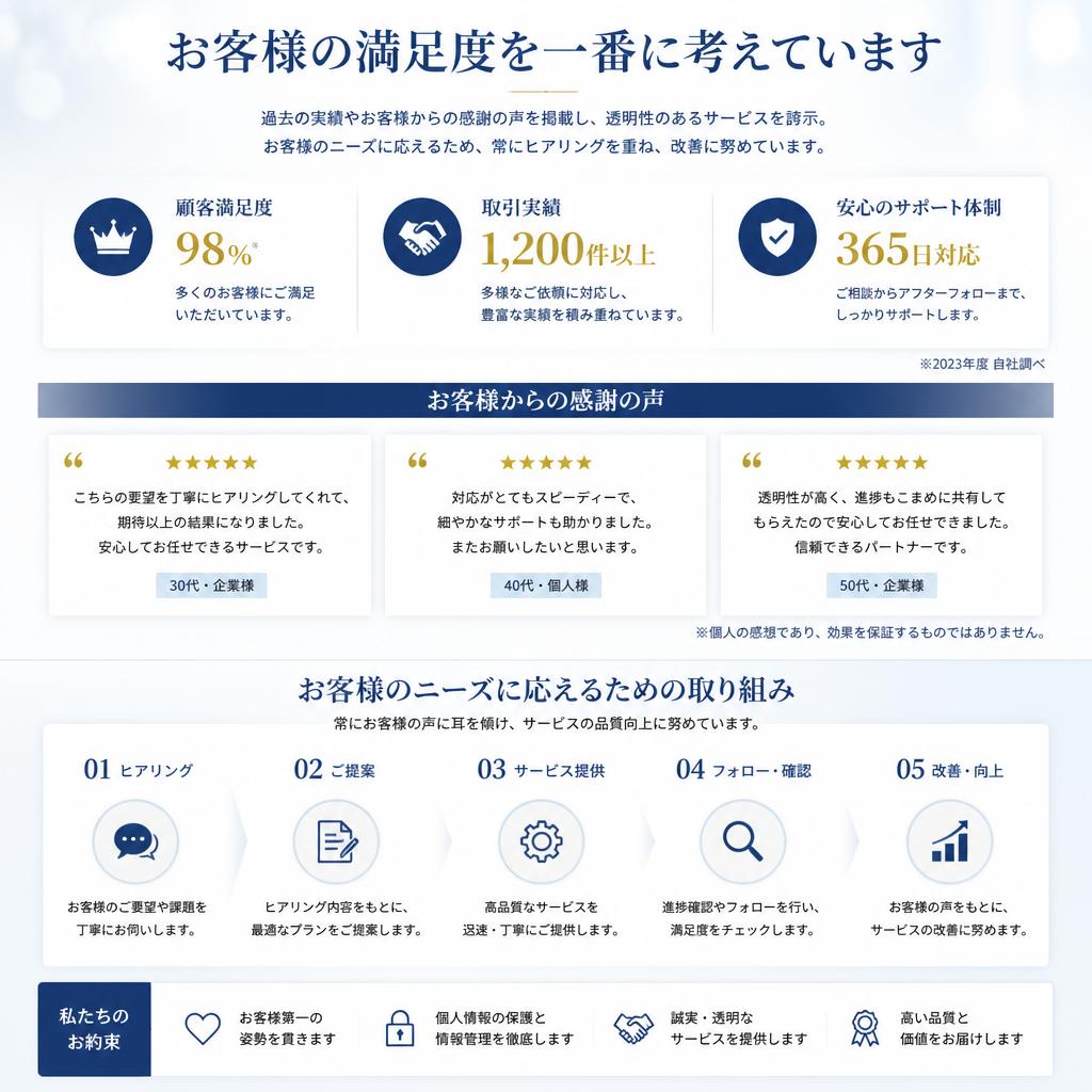 お客様の声を大切に