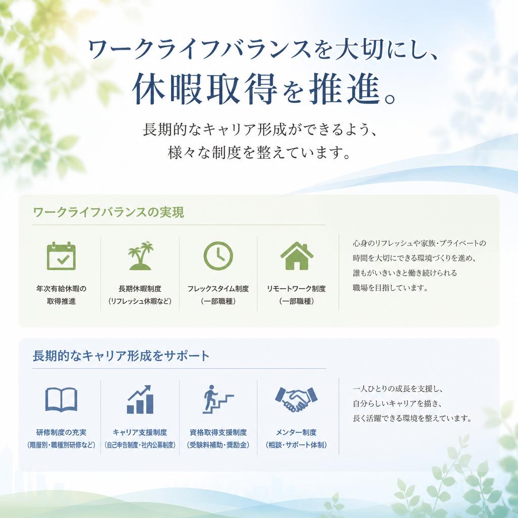 安心して長く働ける職場環境