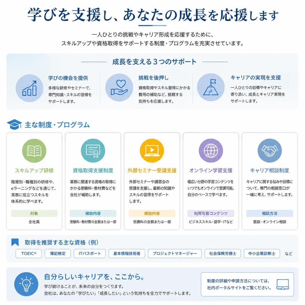 キャリアアップのためのサポート体制