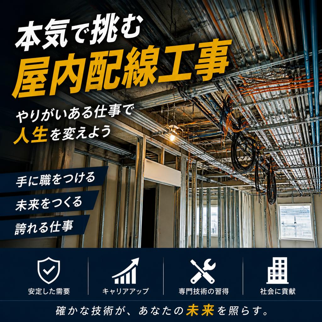 本気で挑む屋内配線工事、やりがいある仕事で人生を変えよう