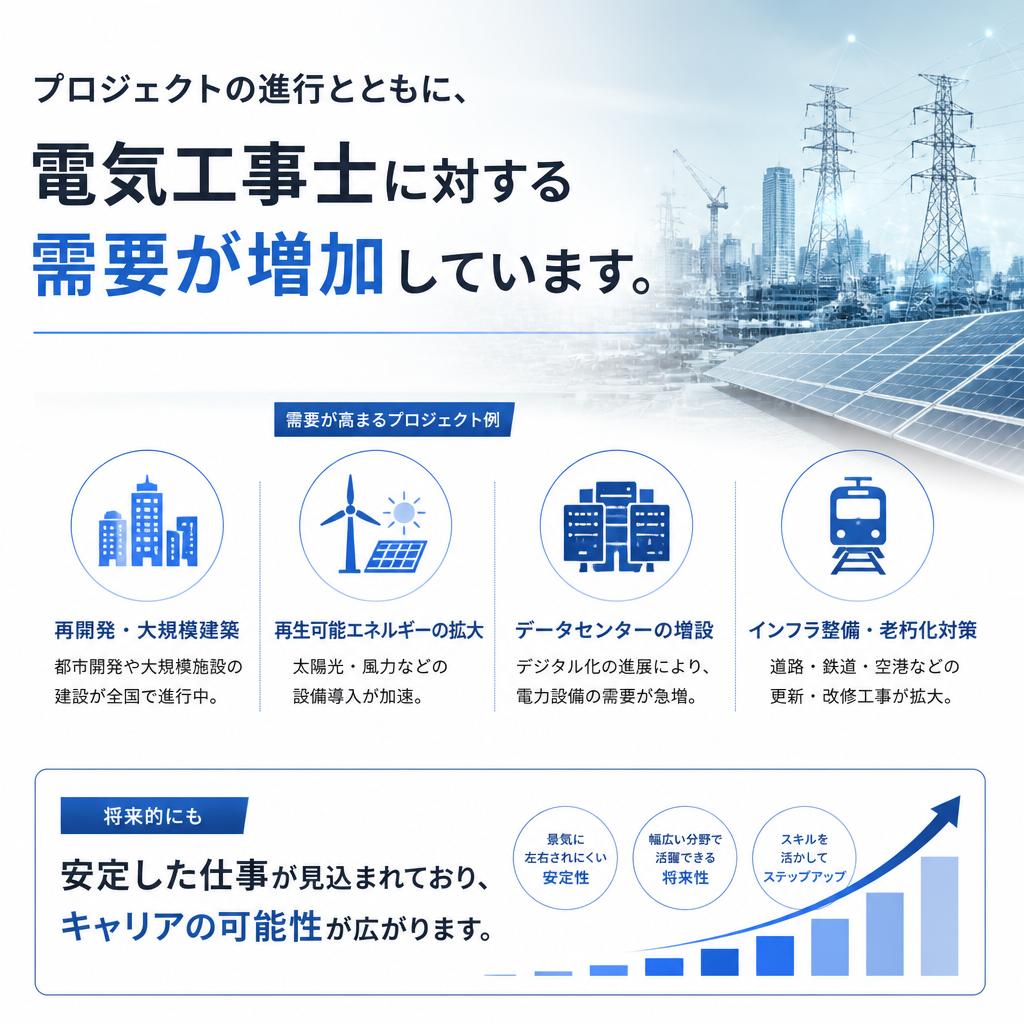 電気工事士の需要増加