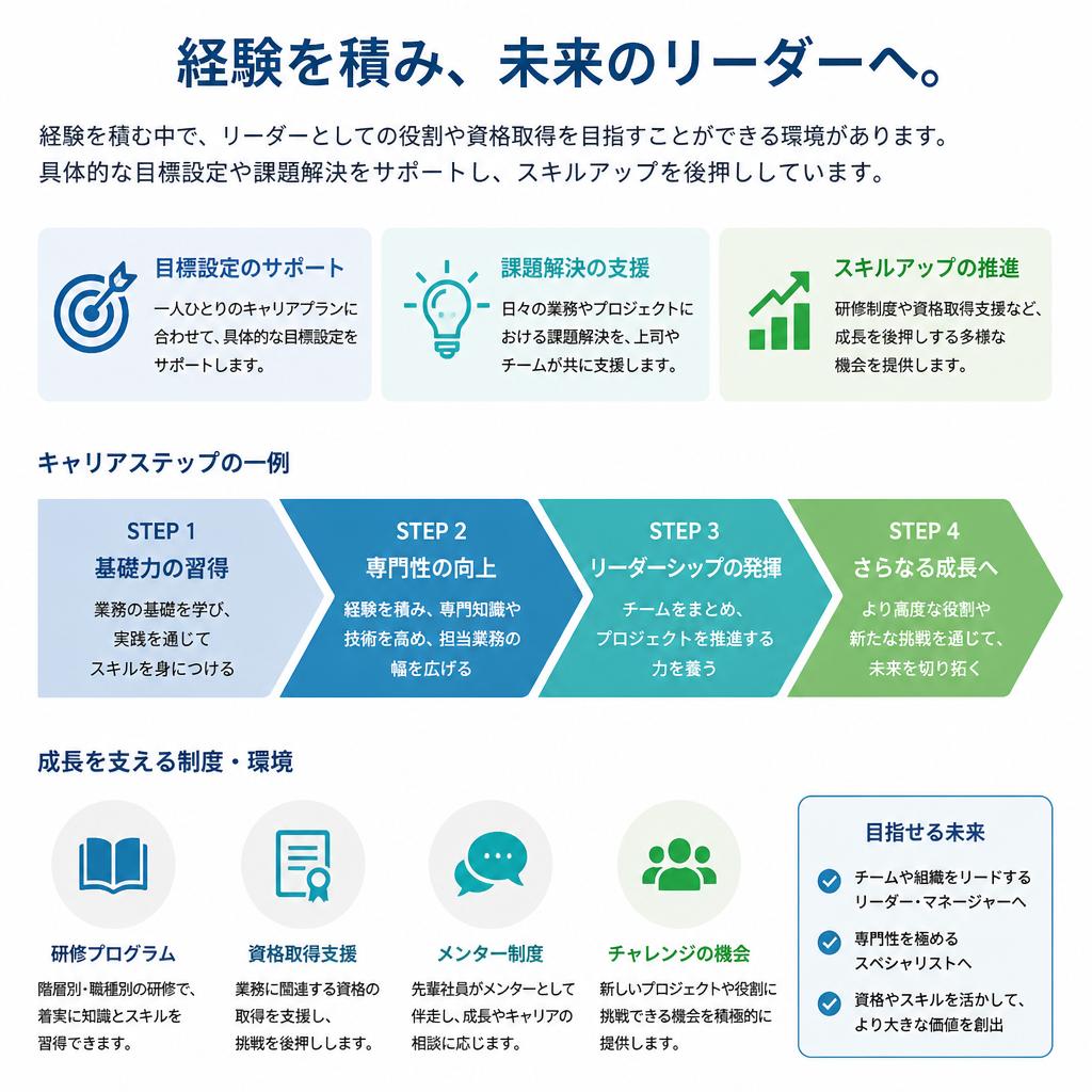 豊富なキャリアアップの方法