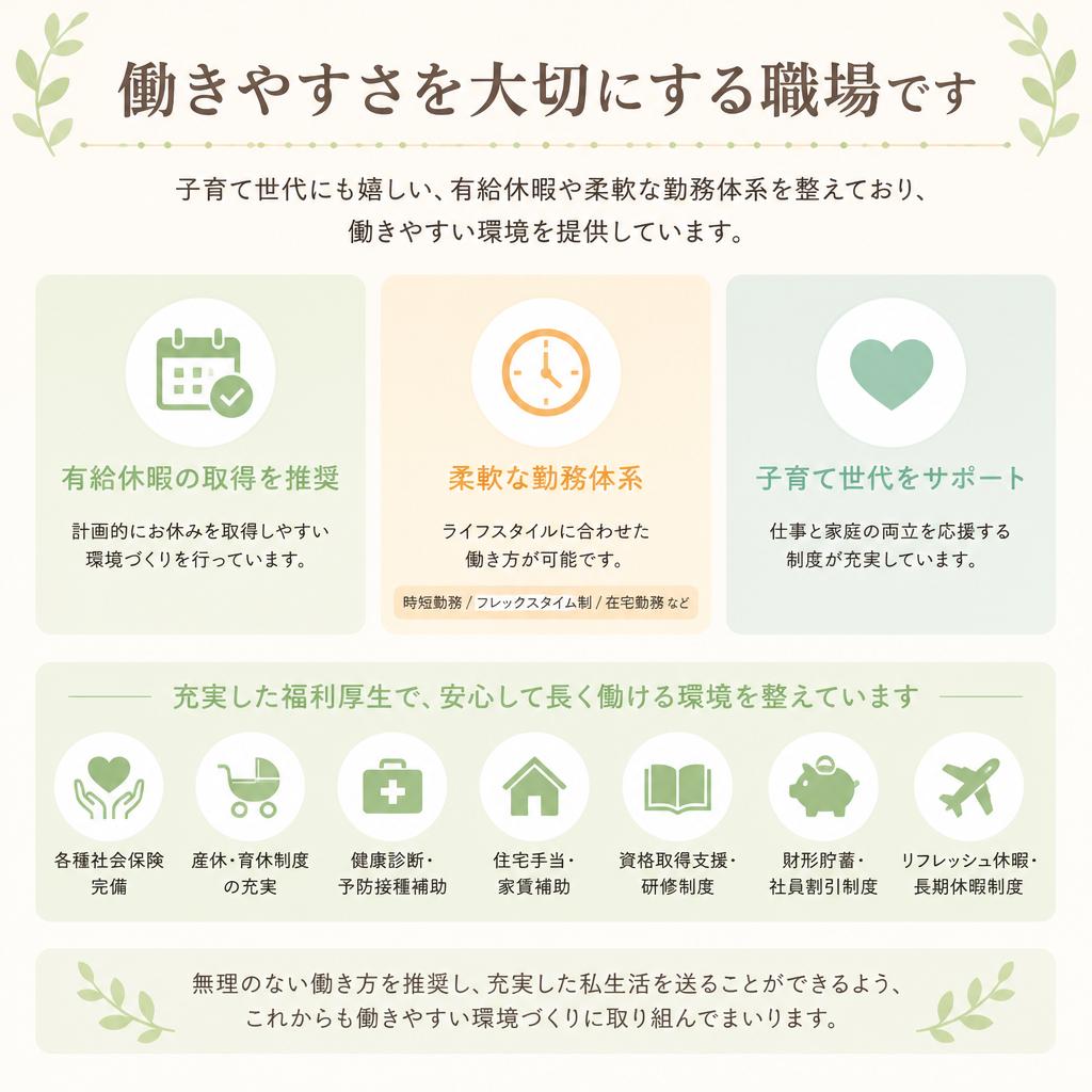 ワークライフバランスを大切に