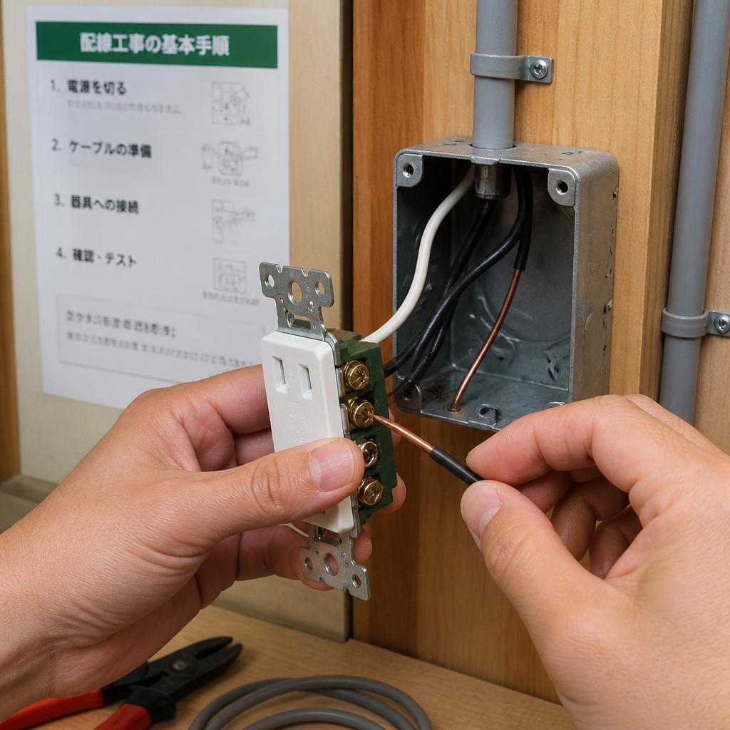 本物の手を使った屋内配線工事を体験しよう！
