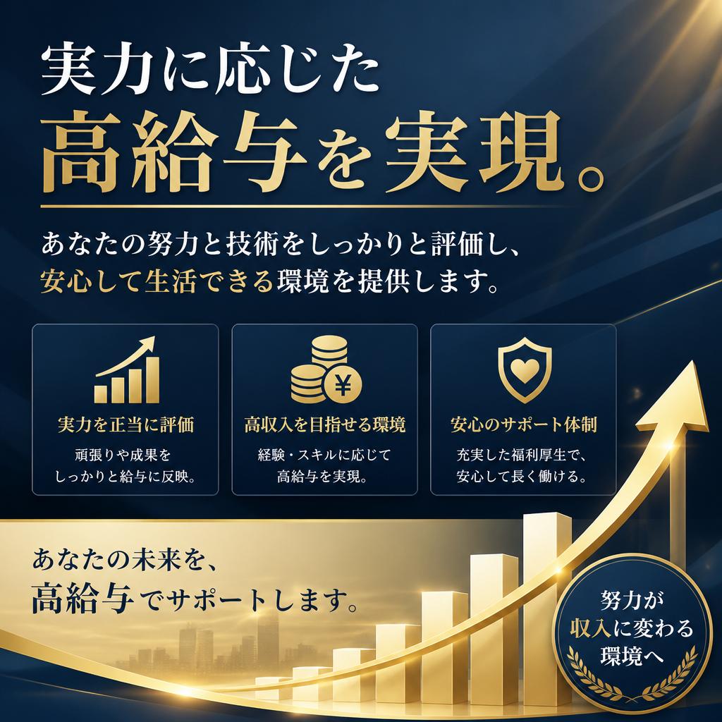 高い給与体系でキャリアに応える