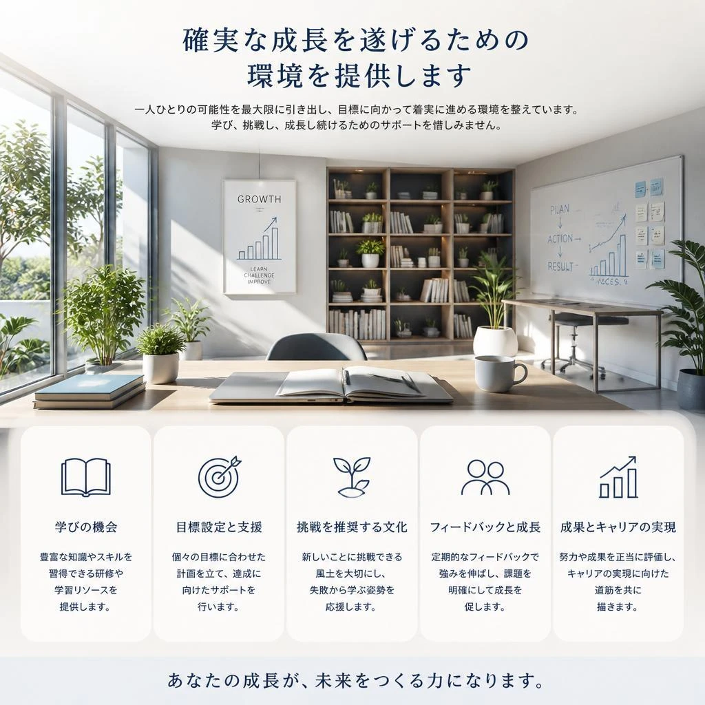 確実な成長を遂げるための環境を提供します