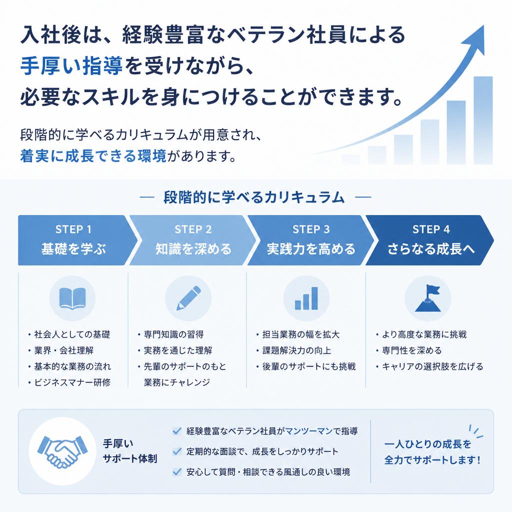 充実した研修制度でスキルアップ