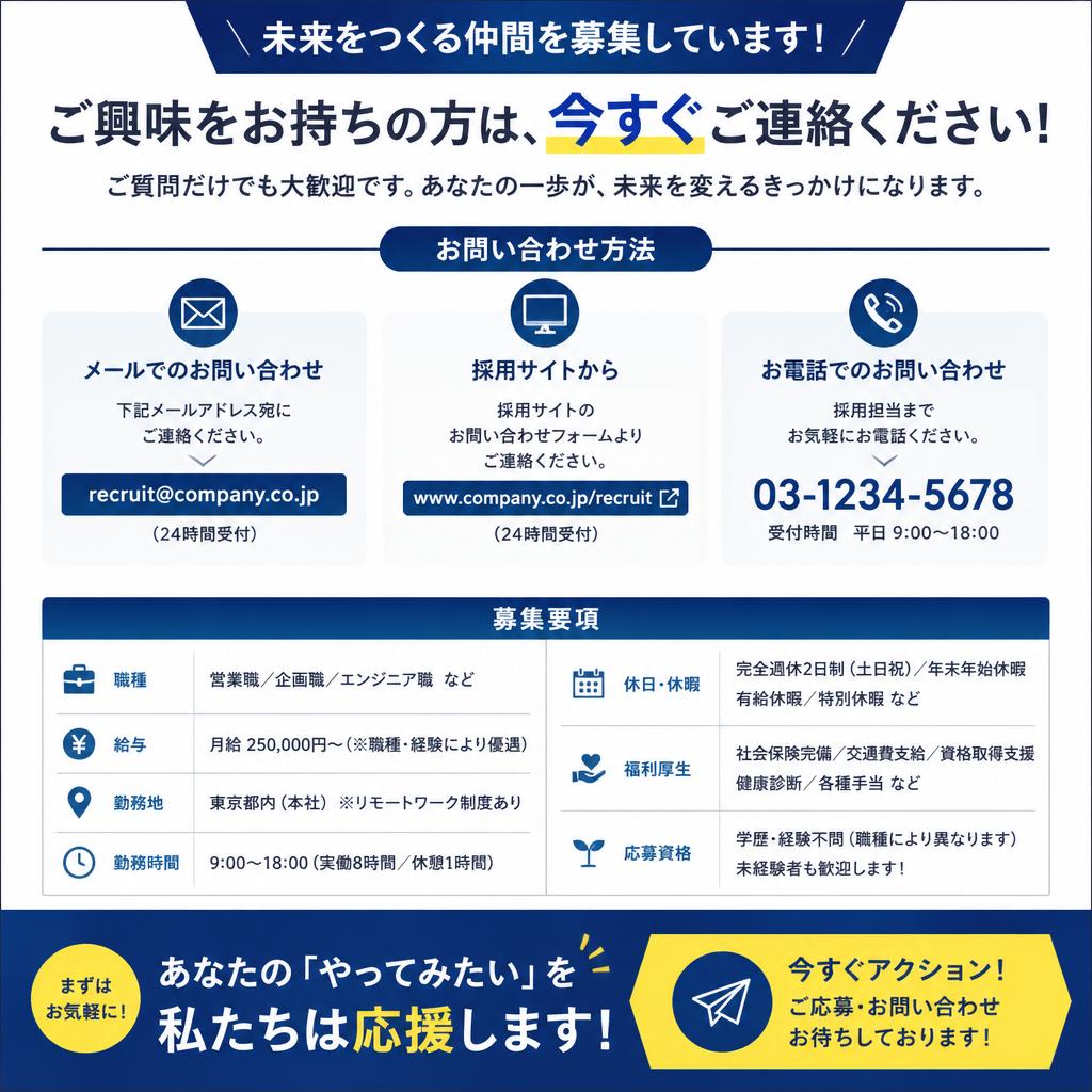 今すぐ問い合わせを！