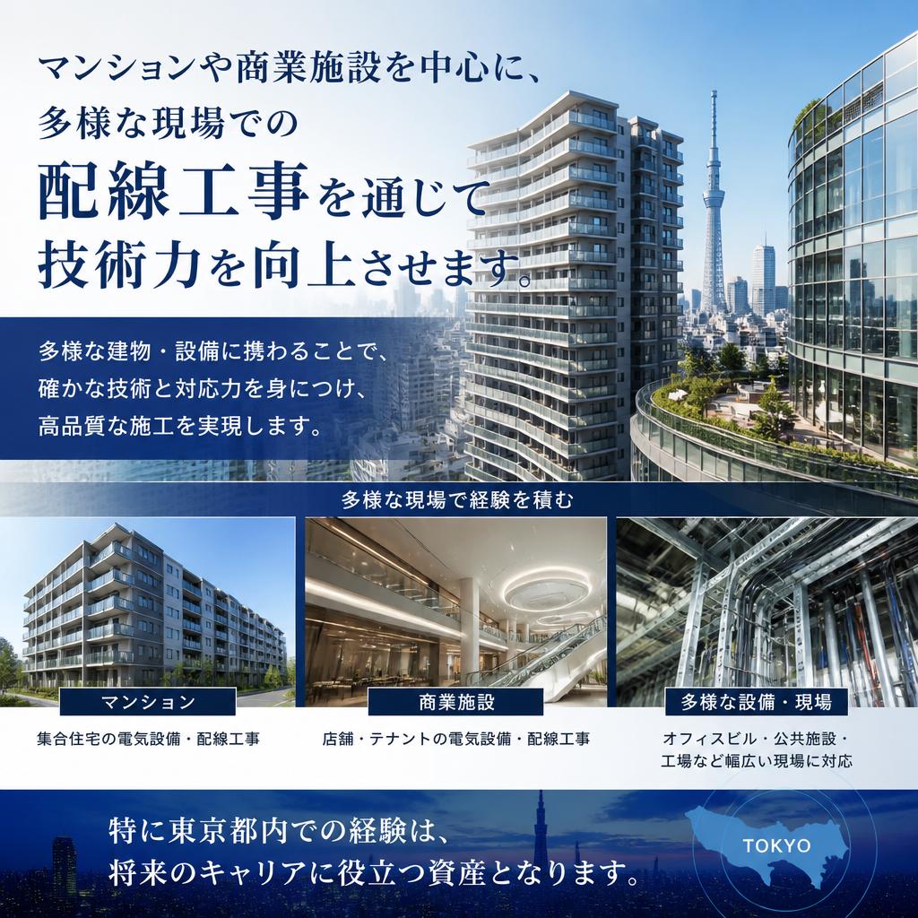 東京都内の様々な現場での経験
