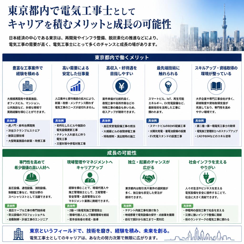 東京での電気工事士のキャリアパス