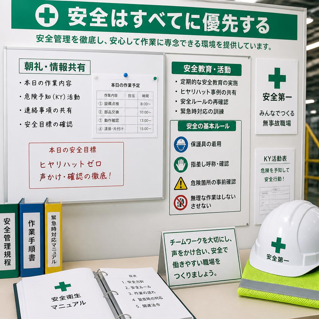 安全第一の現場環境